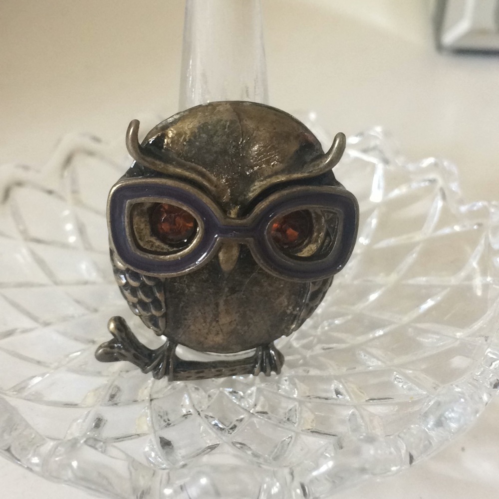 Owl ring(brown), band is stretchy